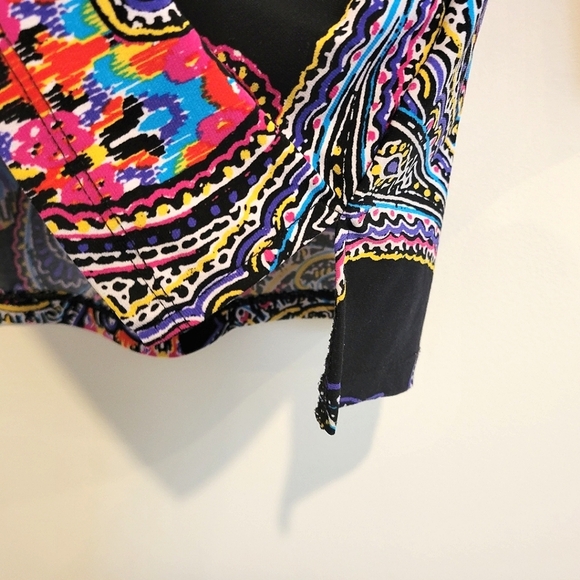 Ralph Lauren LRL Paisley Colorful Tunic Boat Neck Stretchy Long Top 3/4 Sleeve - Picture 10 of 10